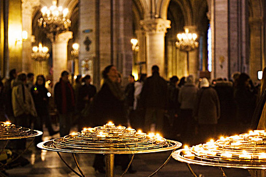 祈愿用具,蜡烛,巴黎,大教堂,法国,欧洲