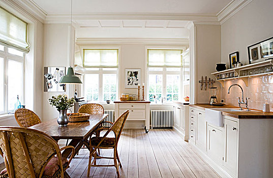 开放式格局,厨房,就餐区,家,哥本哈根,丹麦