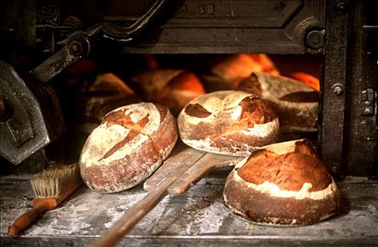 面包,室外,烤炉