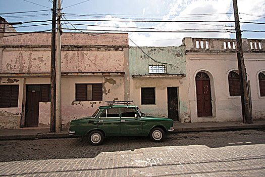 绿色,汽车,古巴