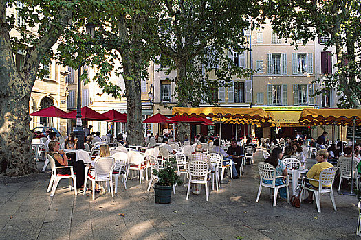 露天咖啡馆,普罗旺斯地区艾克斯,普罗旺斯,法国