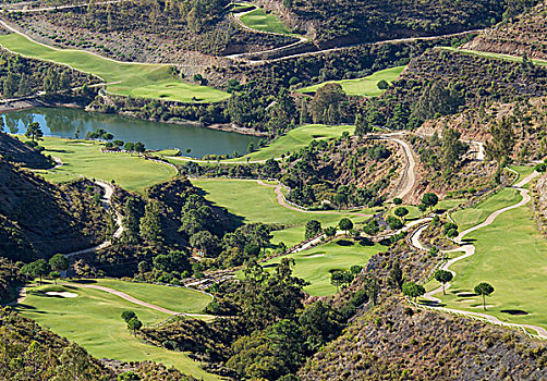 高尔夫球场,奢华,乡村俱乐部,靠近,马贝拉,马拉加省,安达卢西亚,西班牙,欧洲