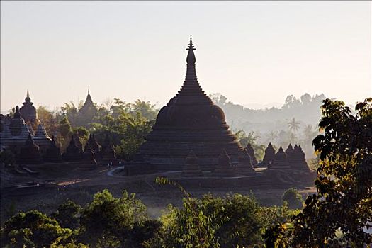 缅甸,黄昏,太阳,历史,庙宇,风格,世纪