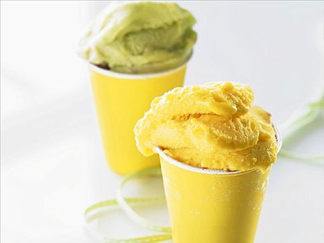 芒果冰淇淋,黄色