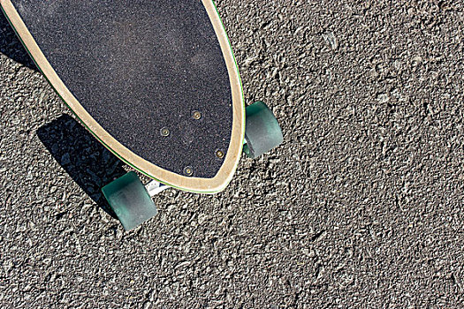 滑板,青绿色,轮子,途中