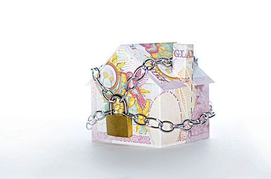 房屋模型,折叠,英镑,货币