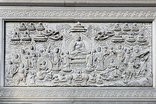 南京毗卢寺佛教故事浮雕照壁墙