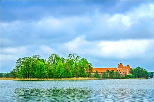 中世纪,老,城堡,特拉凯,立陶宛