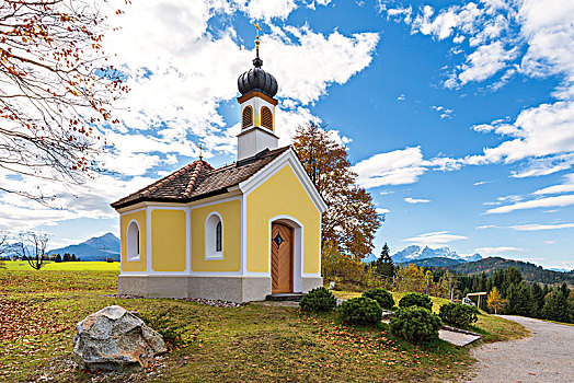 小教堂,欧洲,德国,巴伐利亚,米滕瓦尔德