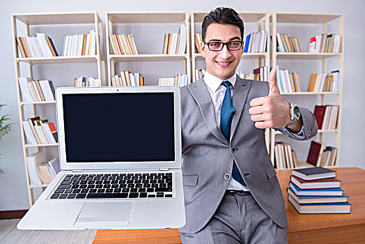 商务人士,留白,显示屏,笔记本电脑,工作,图书馆