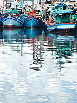 渔船,反射,水,港口,越南