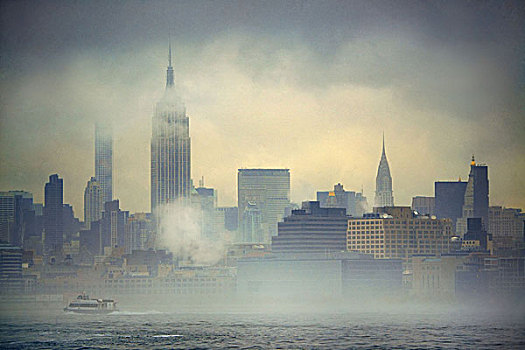 纽约,雾