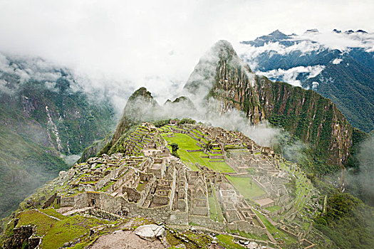 风景,空,复杂,早,雾状,早晨,秘鲁,南美