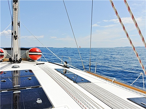 游艇,甲板,蓝色,亚德里亚海