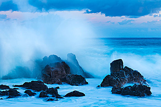 岩石构造,海洋,毛伊岛,夏威夷,美国