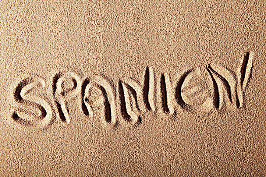 文字,沙子,西班牙