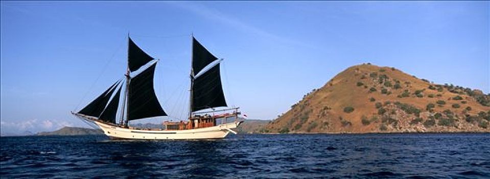 印度尼西亚,群岛,游轮,船,美好,传统,帆船,船舱,室内