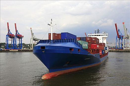 集装箱船,汉堡港,汉堡市,德国