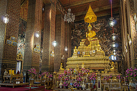 佛,图像,小教堂,会议厅,寺院,曼谷,泰国