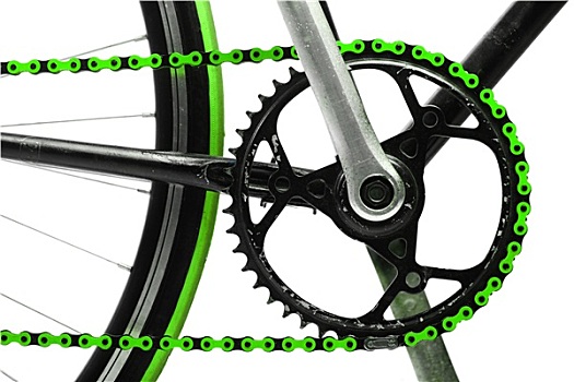绿色,自行车,链子