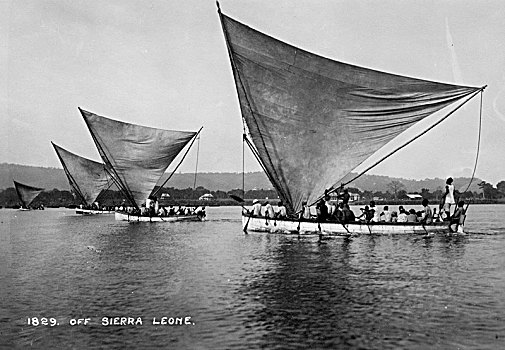 帆船,塞拉利昂,20世纪,艺术家,未知