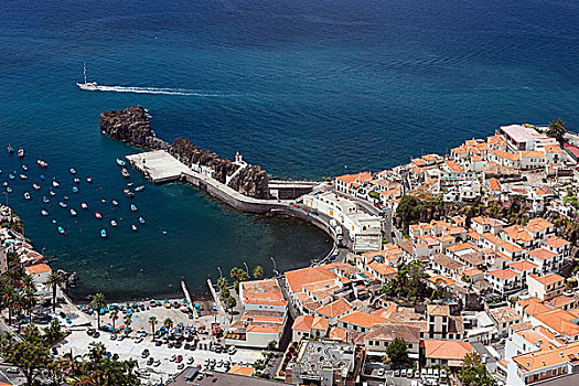 风景,港口,老城,马德拉岛,葡萄牙,欧洲