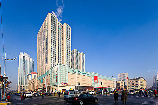 现代建筑群,街道,城市,景观,黑龙江,哈尔滨