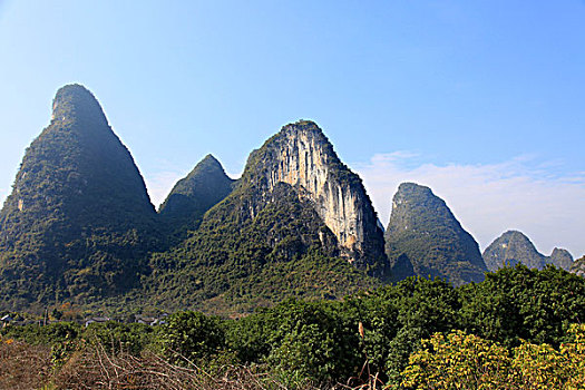 广西省桂林市阳朔县漓江山水风光