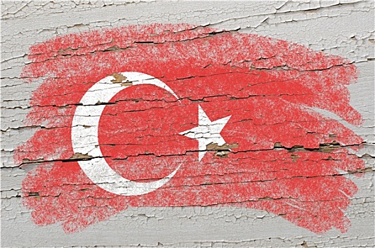 旗帜,土耳其,低劣,木质,纹理,涂绘,粉笔