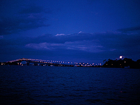 奥克兰海港大桥,夜晚