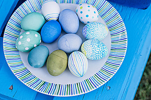 花园,盘子,复活节彩蛋,色彩,涂绘