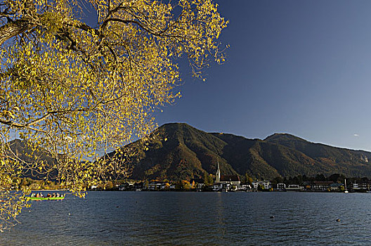 风景,上方,泰根湖,洛赫特-伊根,巴伐利亚,德国