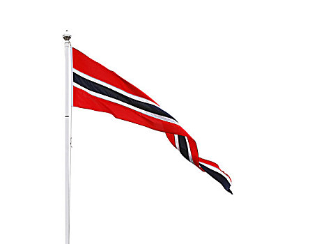 挪威,三角形,彩旗,隔绝,白色背景
