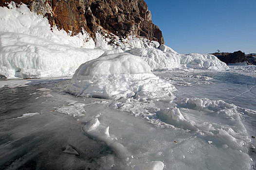 冰,岛屿,贝加尔湖,西伯利亚,俄罗斯,欧亚大陆
