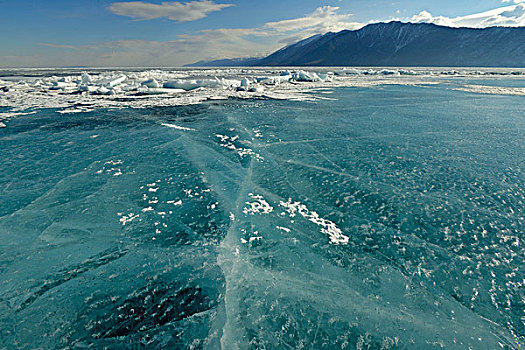 无限,蓝色,冰,冰冻,贝加尔湖,西伯利亚,俄罗斯,欧洲