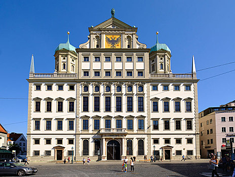 市政厅,奥格斯堡,斯瓦比亚,巴伐利亚,德国,欧洲
