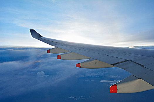 看,飞机,空中客车,a380,翼,飞行,上方,印度尼西亚