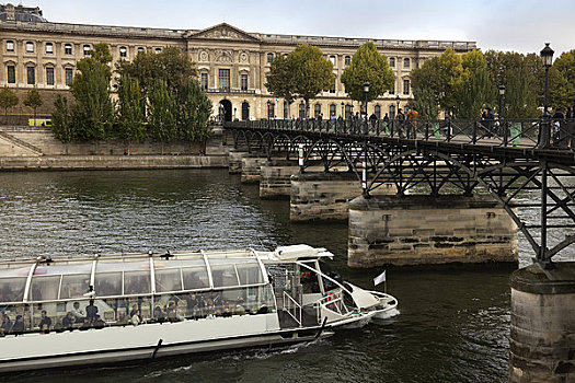 塞纳河,艺术桥,巴黎,法兰西岛,法国