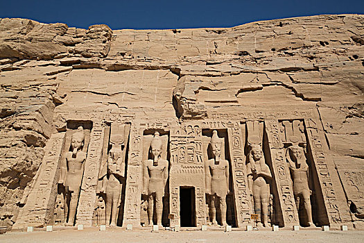 哈索尔,庙宇,皇后,阿布辛贝尔神庙,埃及