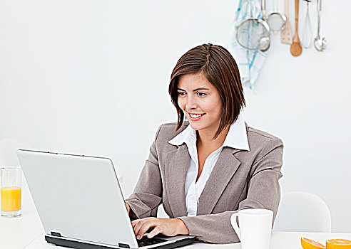 职业女性,工作,笔记本电脑,在家