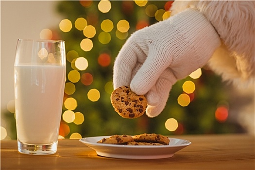 手,圣诞老人,挑选,饼干
