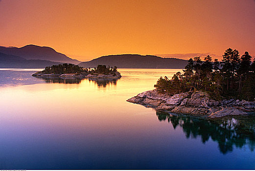景色,岛屿,不列颠哥伦比亚省,加拿大