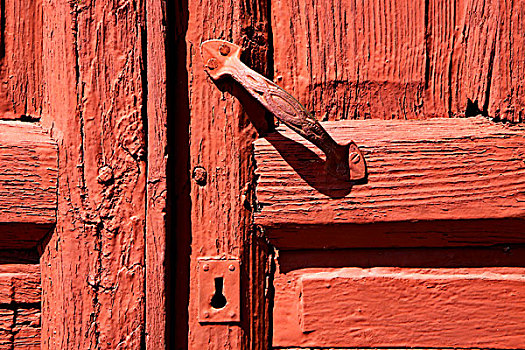 西班牙,门环,兰索罗特岛,抽象,门,木头,红色,褐色