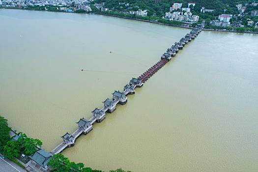 航拍潮州广济桥景观