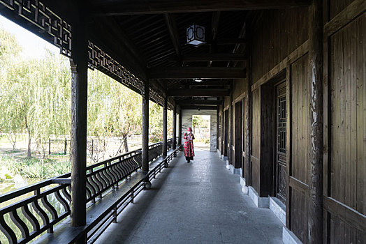 绍兴古建筑长廊图片