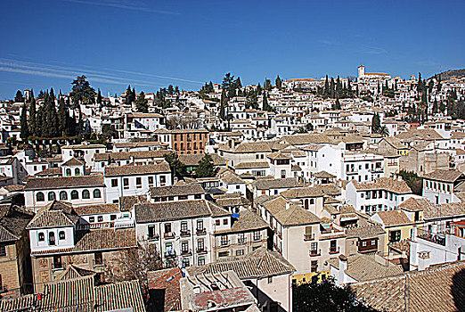 阿尔拜辛,屋顶,格拉纳达,安达卢西亚,西班牙