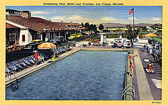 游泳池,酒店,边区,拉斯维加斯,明信片