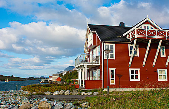 挪威,彩色,捕鱼,房子,水上