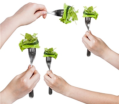 叉子,翠绿,沙拉