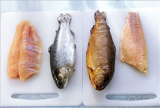 鲑鱼,新鲜,熏制